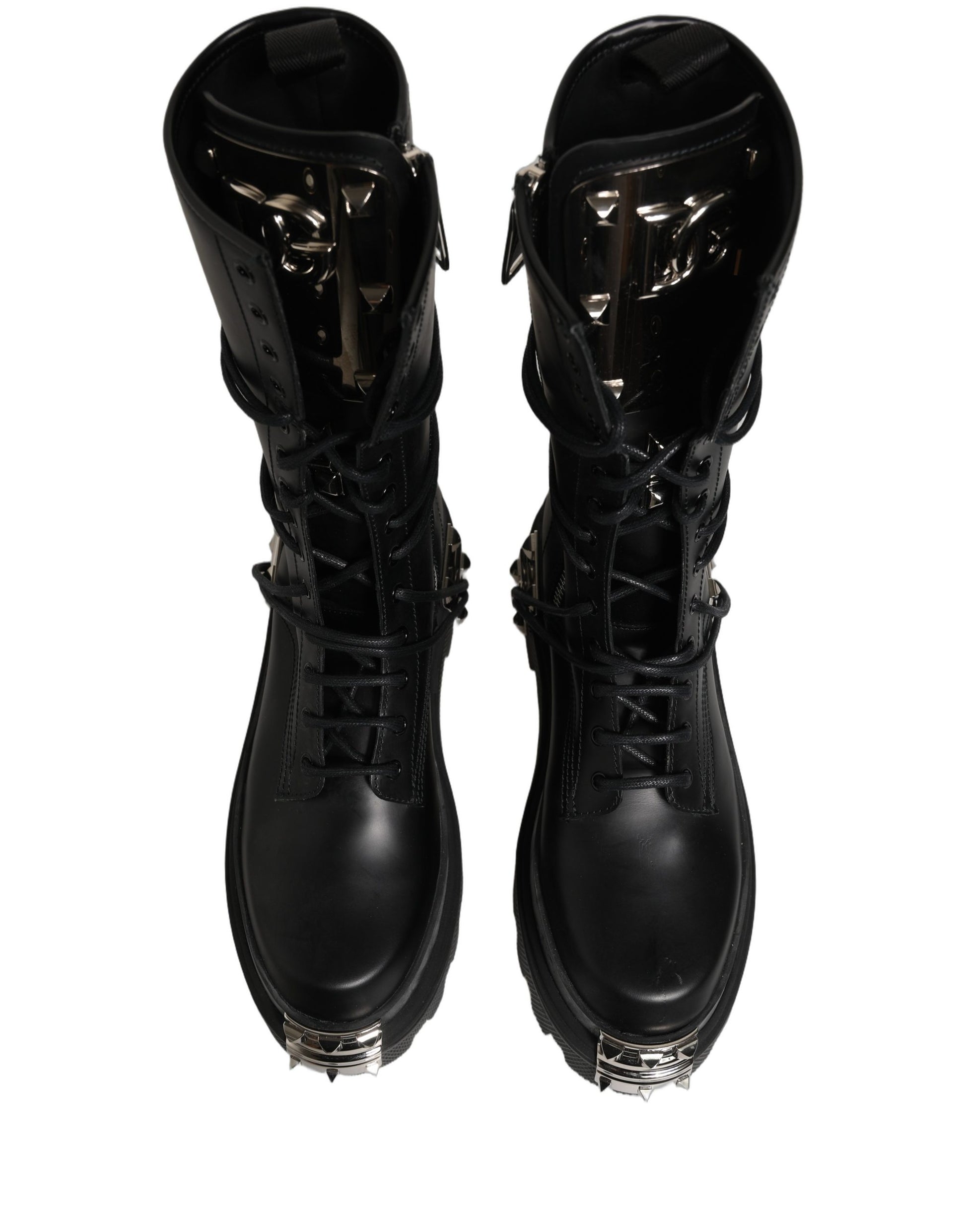 Dolce & Gabbana Black Lace Up Boots for Men side view