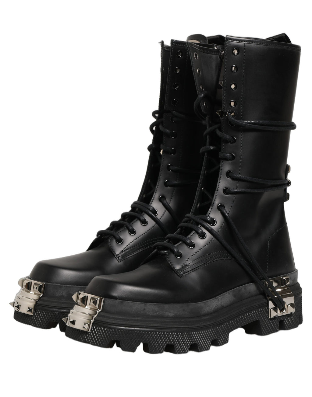 Dolce & Gabbana Black Lace Up Boots for Men