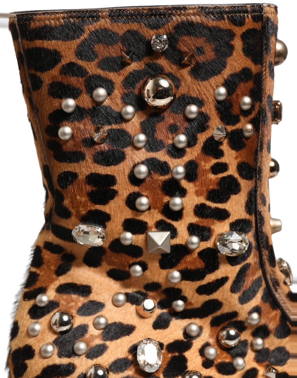 Bottes homme mi-mollet Dolce & Gabbana marron léopard embellies