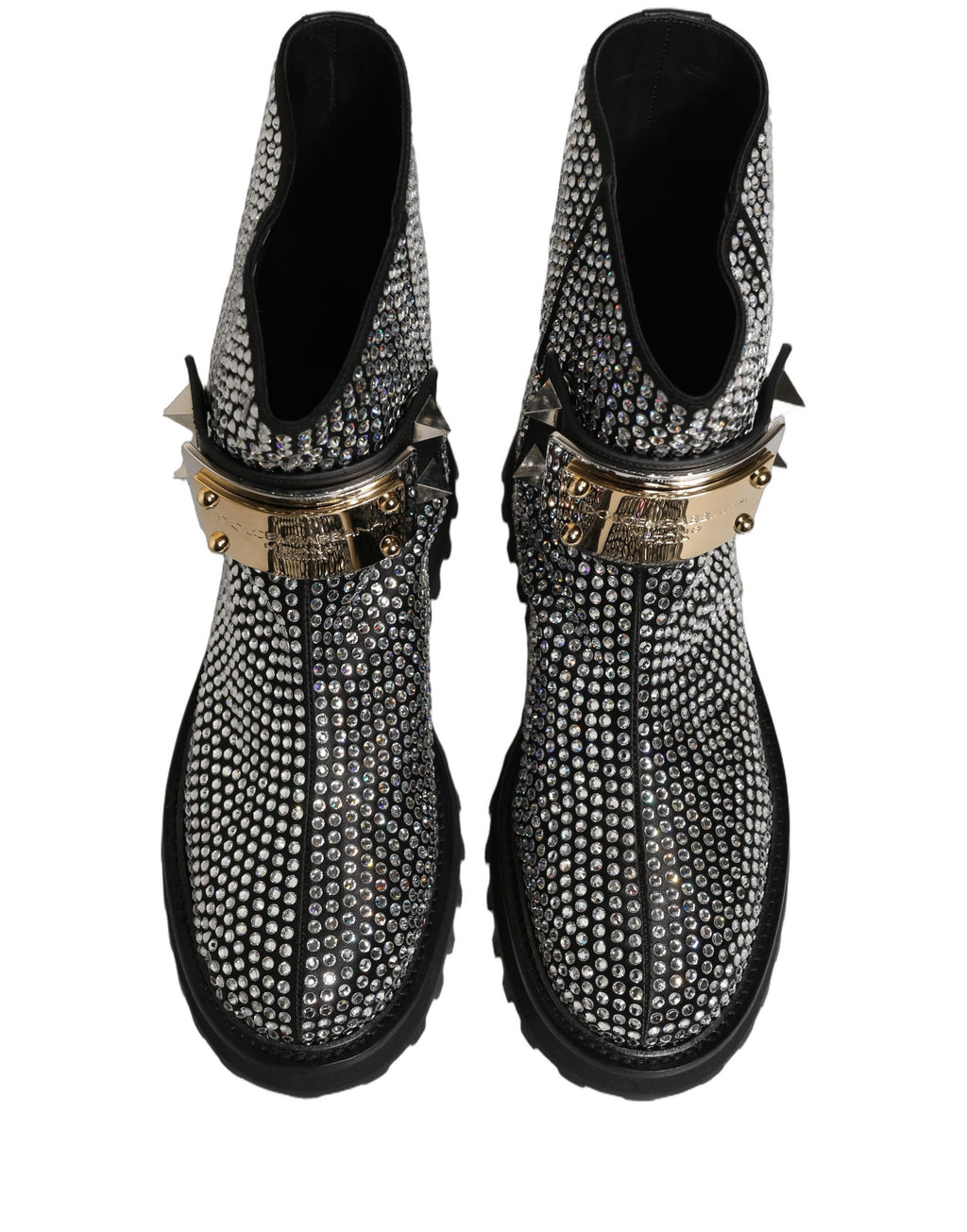 Bottes courtes Dolce & Gabbana noires ornées de cristaux