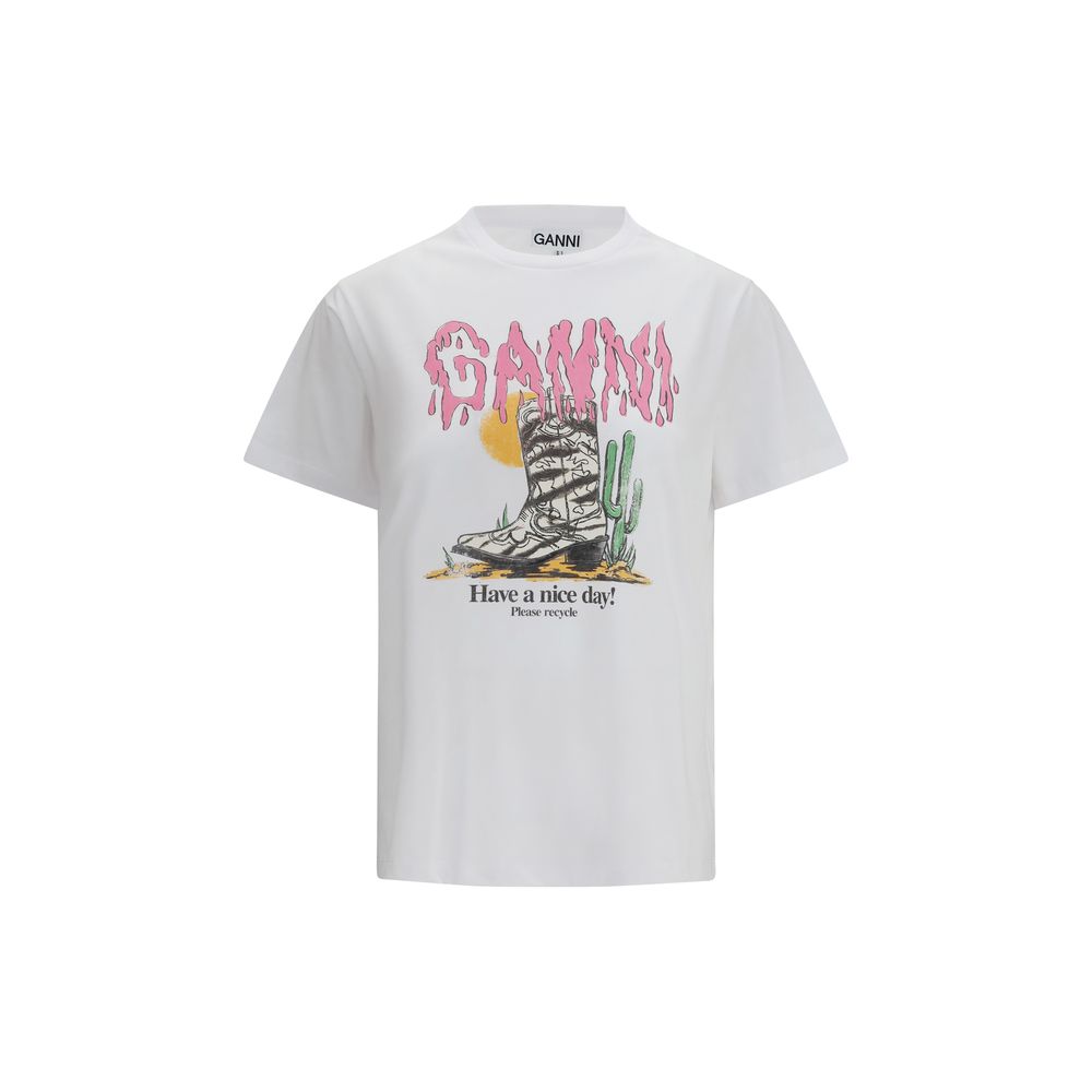 Ganni White T-Shirt for Women