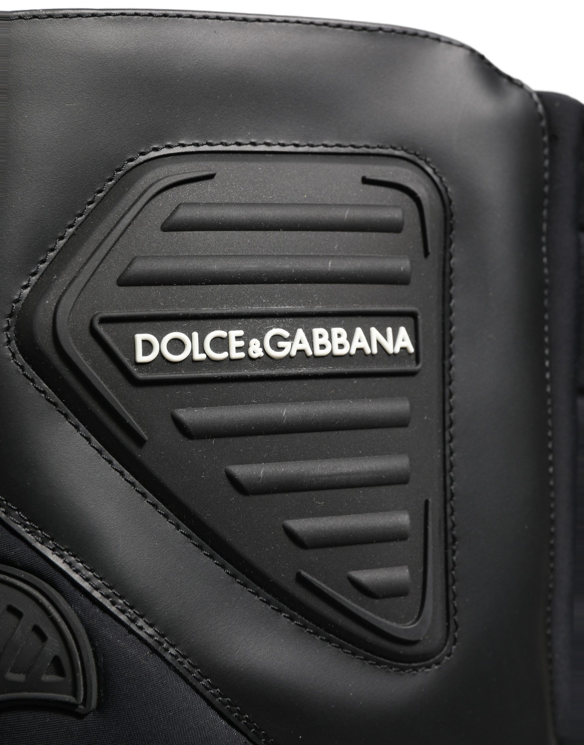 Bottes Homme Dolce & Gabbana Biker Mi-Mollet en Cuir Noir