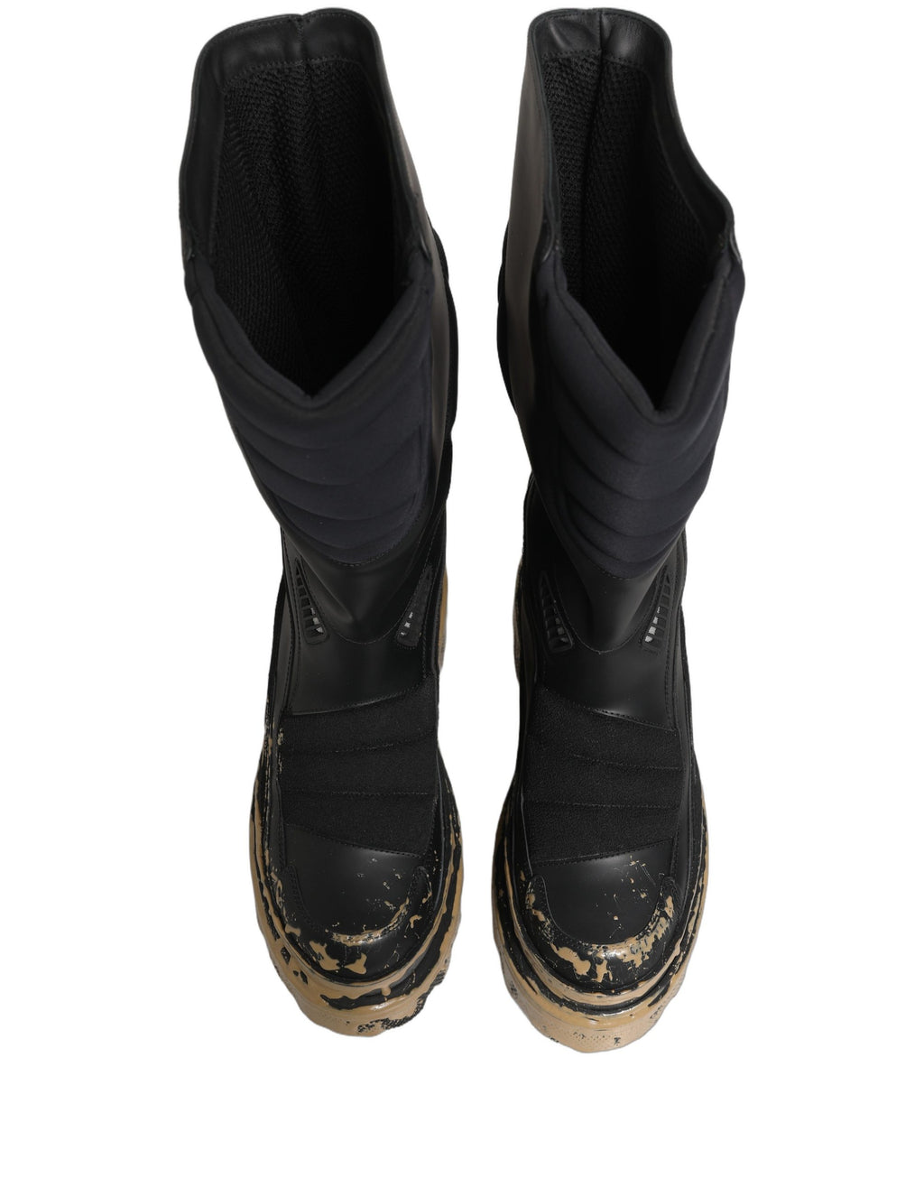 Bottes Homme Dolce & Gabbana Biker Mi-Mollet en Cuir Noir