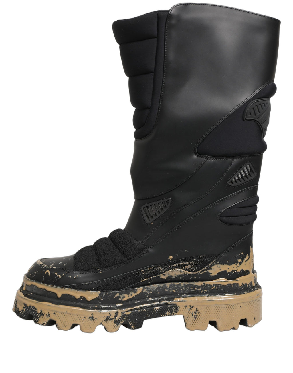 Bottes Homme Dolce & Gabbana Biker Mi-Mollet en Cuir Noir