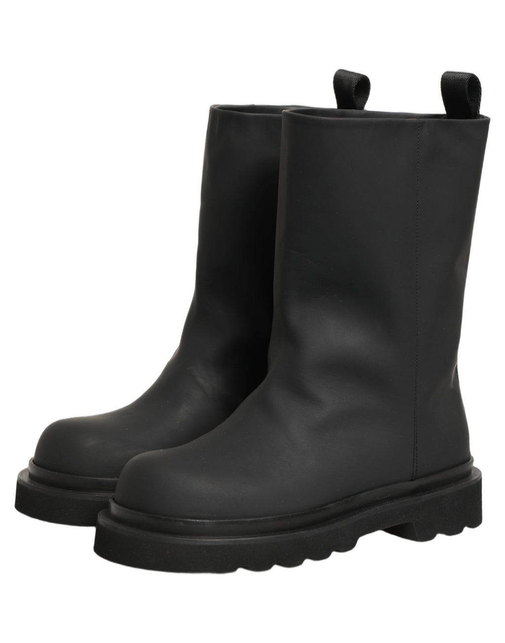 Bottes Chunky Mi-mollet Noires en Cuir pour Homme Dolce & Gabbana