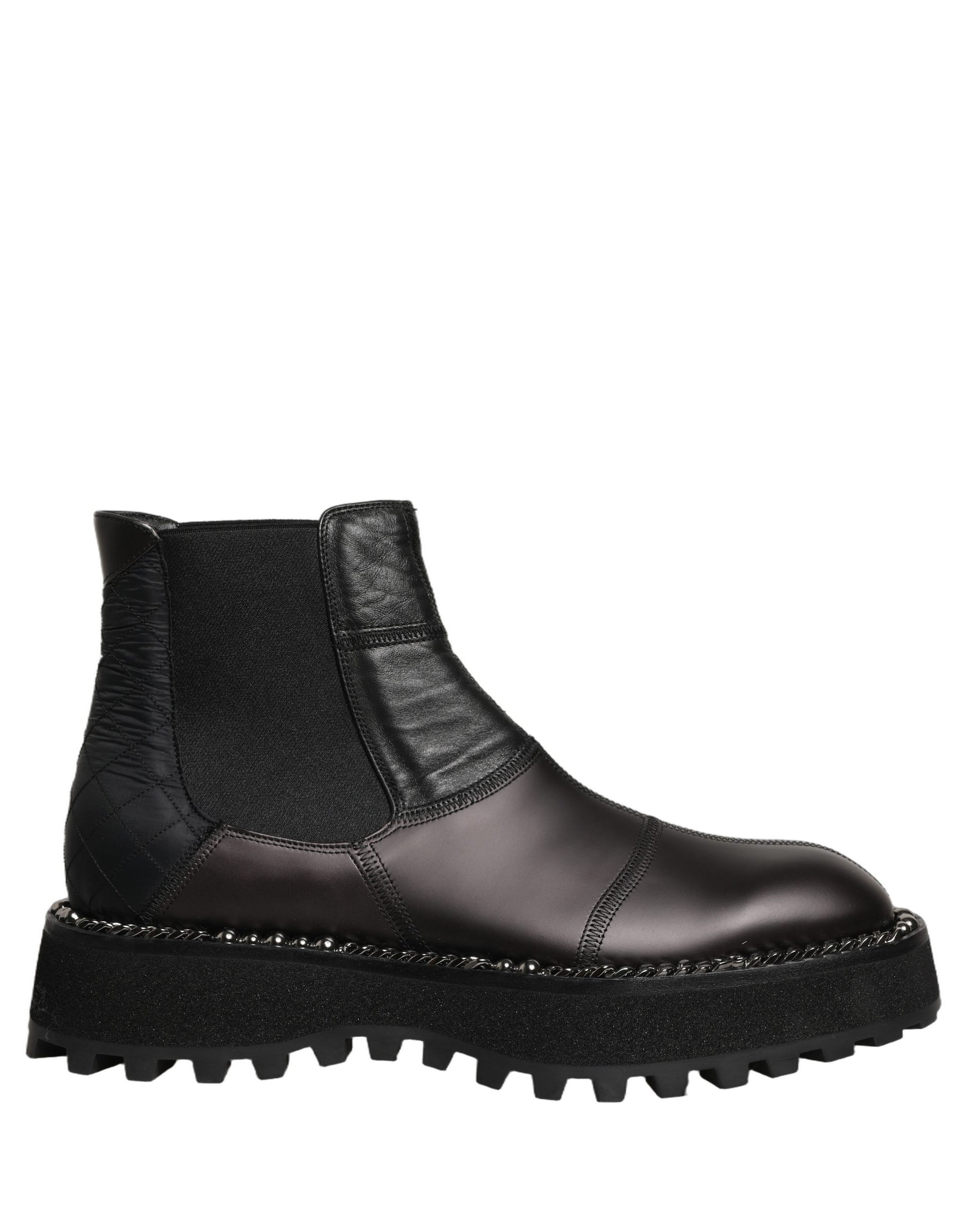 Dolce & Gabbana Black Chelsea Boots Leather Slip On Men Shoes