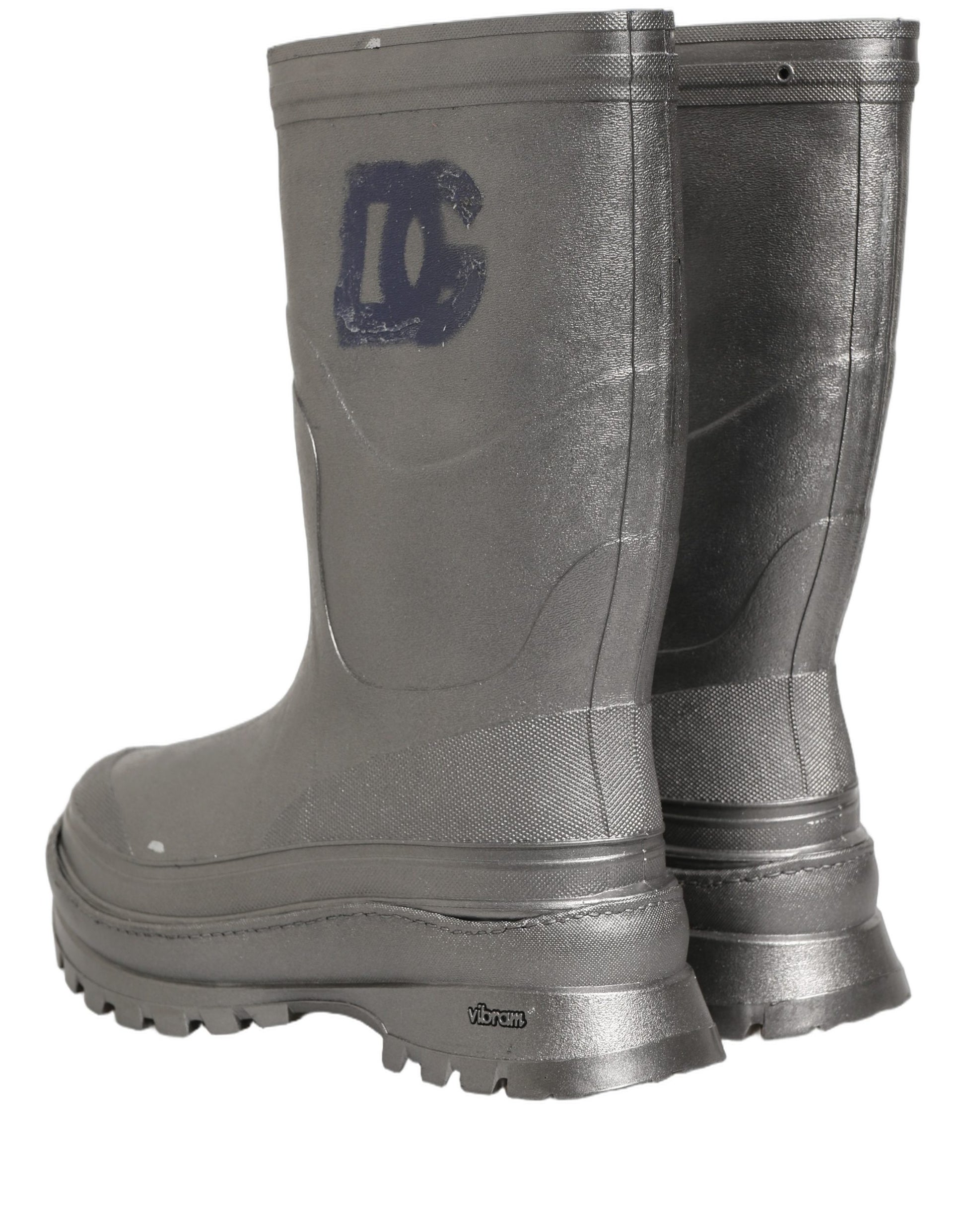 Dolce & Gabbana Metallic Silver Pull On Rain Boots Men Shoes