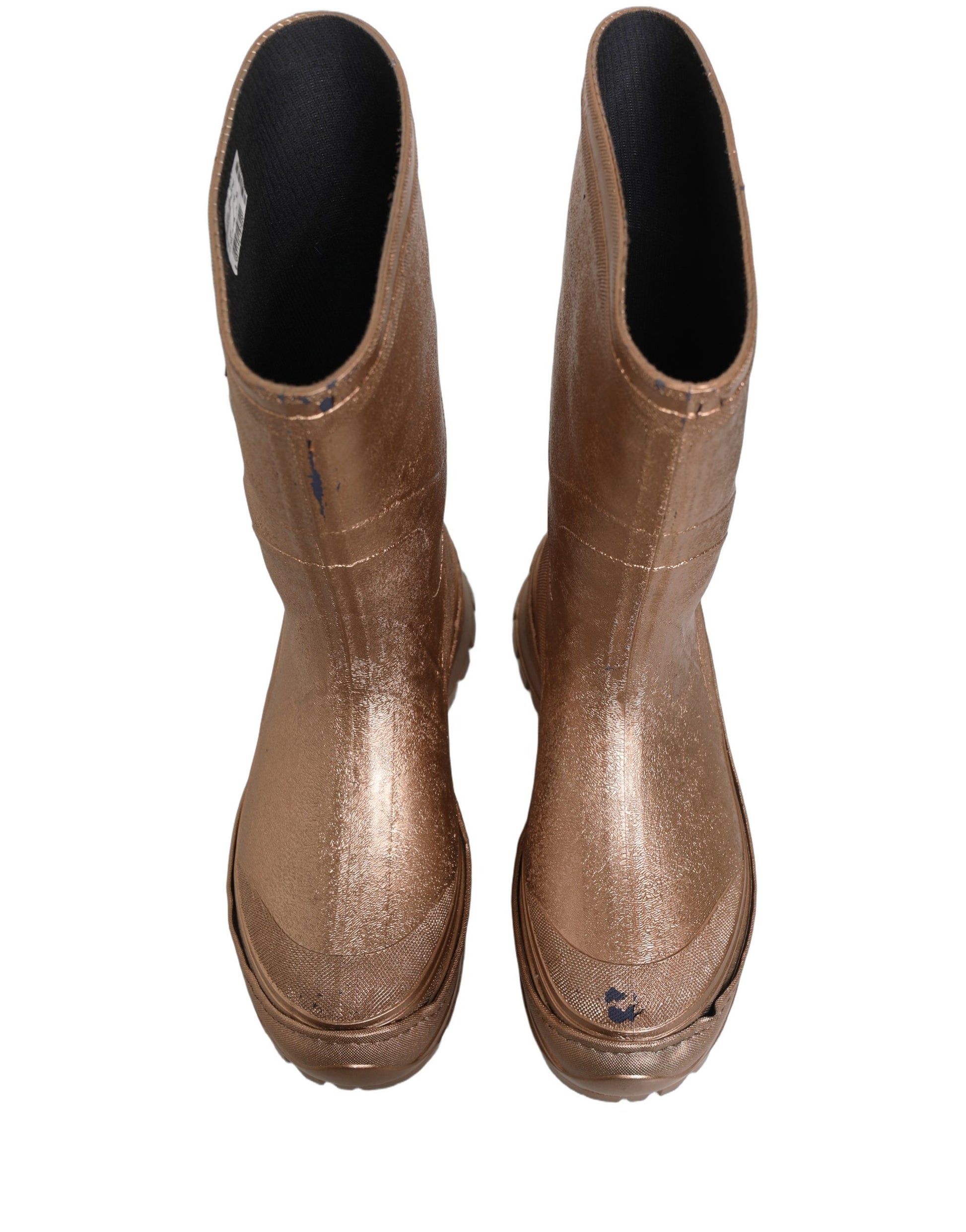 Bottes de pluie Dolce & Gabbana en PVC doré rose pour homme