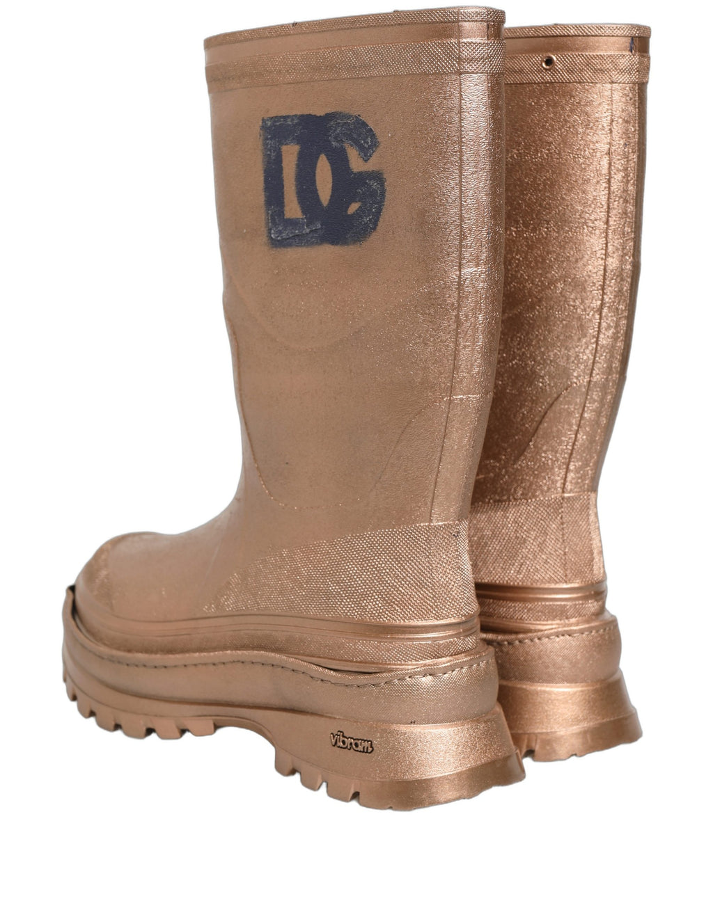 Bottes de pluie Dolce & Gabbana en PVC doré rose pour homme