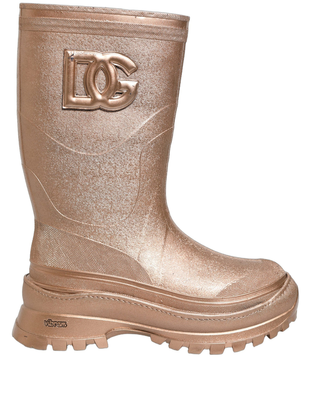 Bottes de pluie Dolce & Gabbana en PVC doré rose pour homme