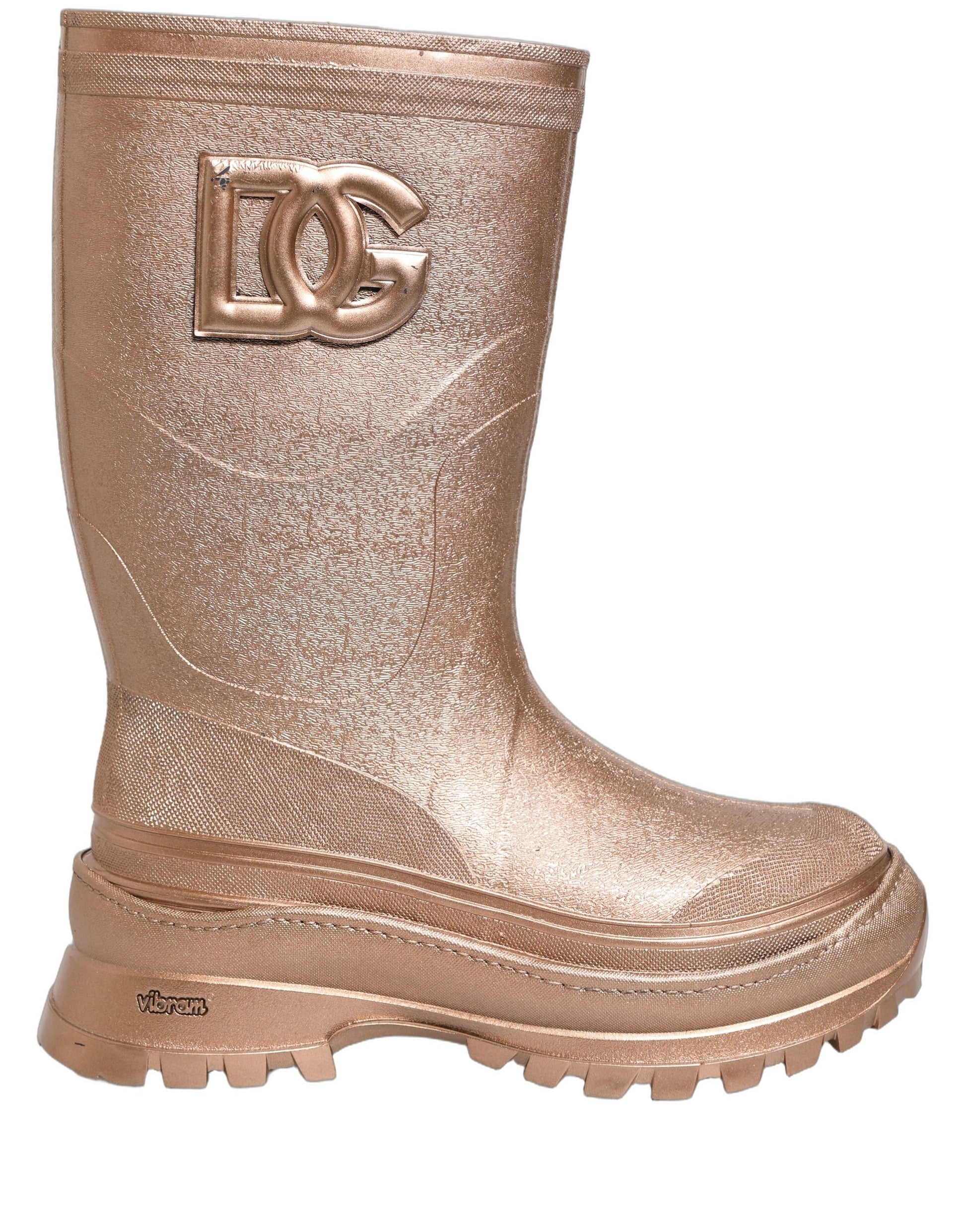 Bottes de pluie Dolce & Gabbana en PVC doré rose pour homme