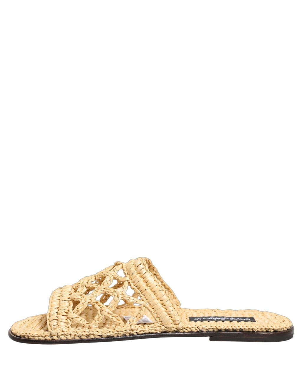 Chaussures plates Dolce & Gabbana en raphia paille beige