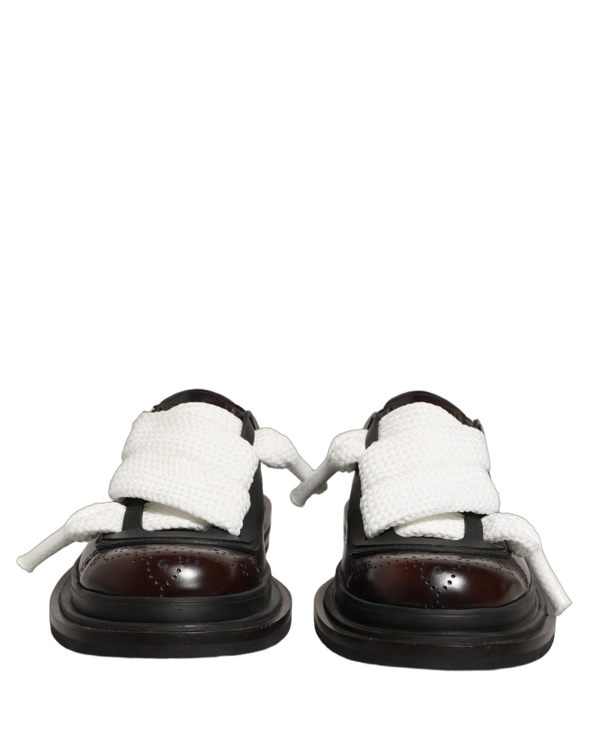 Sandales plates à enfiler en cuir marron Dolce & Gabbana pour hommes