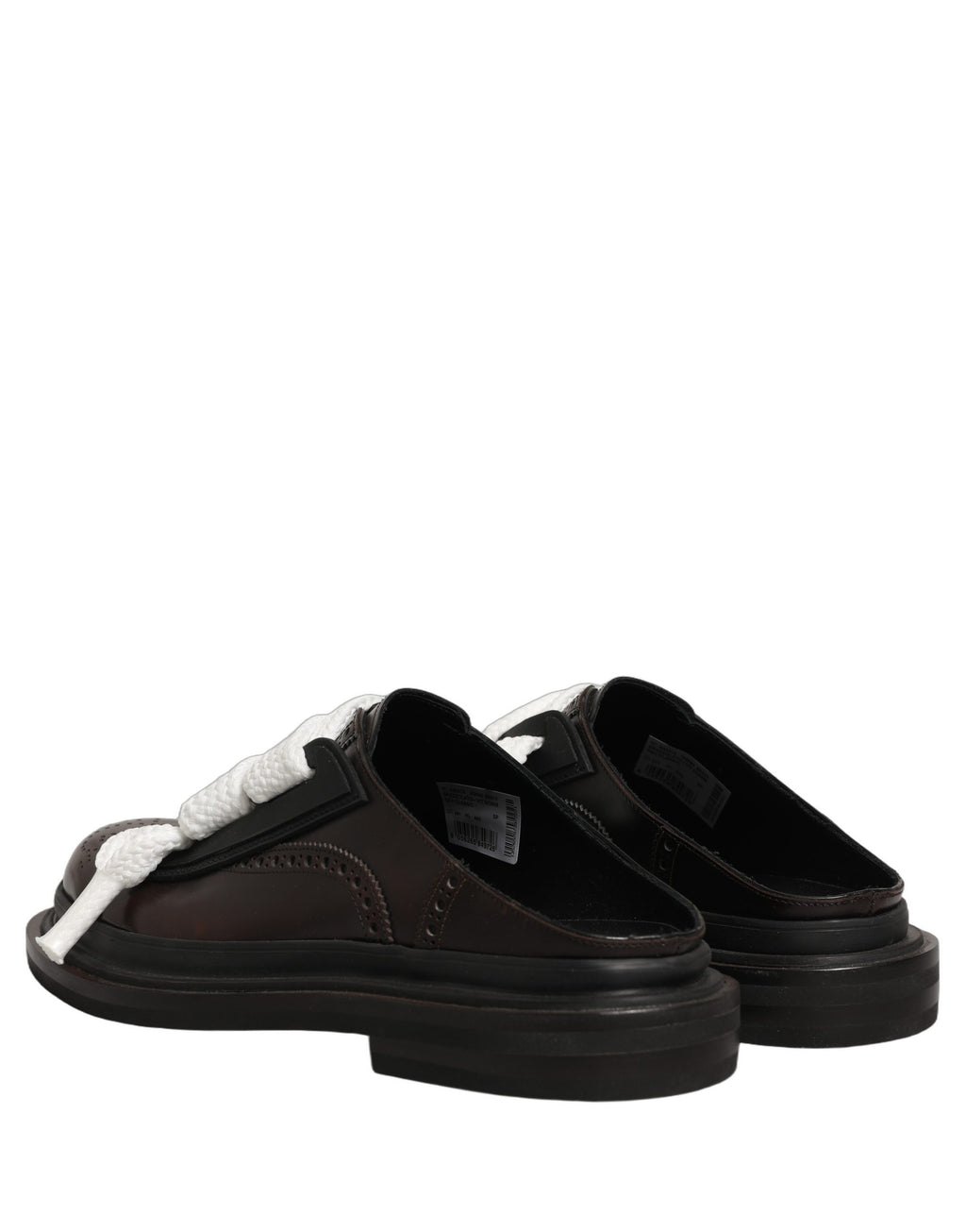 Sandales plates à enfiler en cuir marron Dolce & Gabbana pour hommes