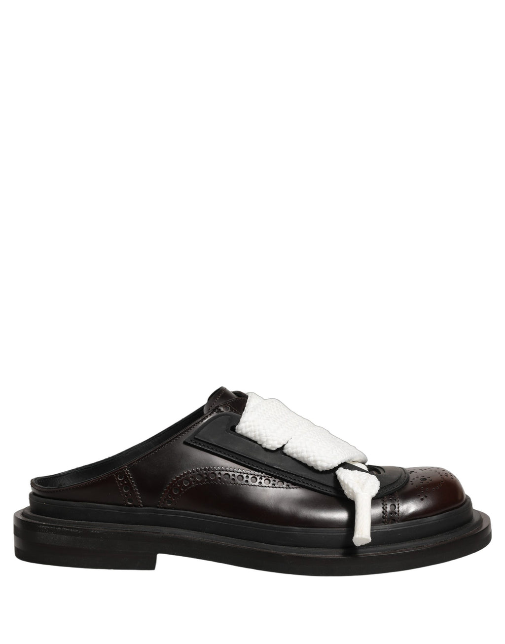 Sandales plates à enfiler en cuir marron Dolce & Gabbana pour hommes