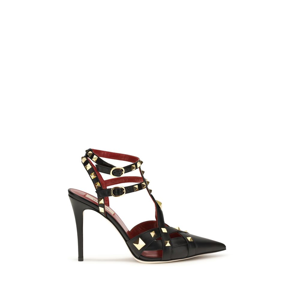 Escarpins Valentino Garavani en Chèvre Noir à Talon Haut