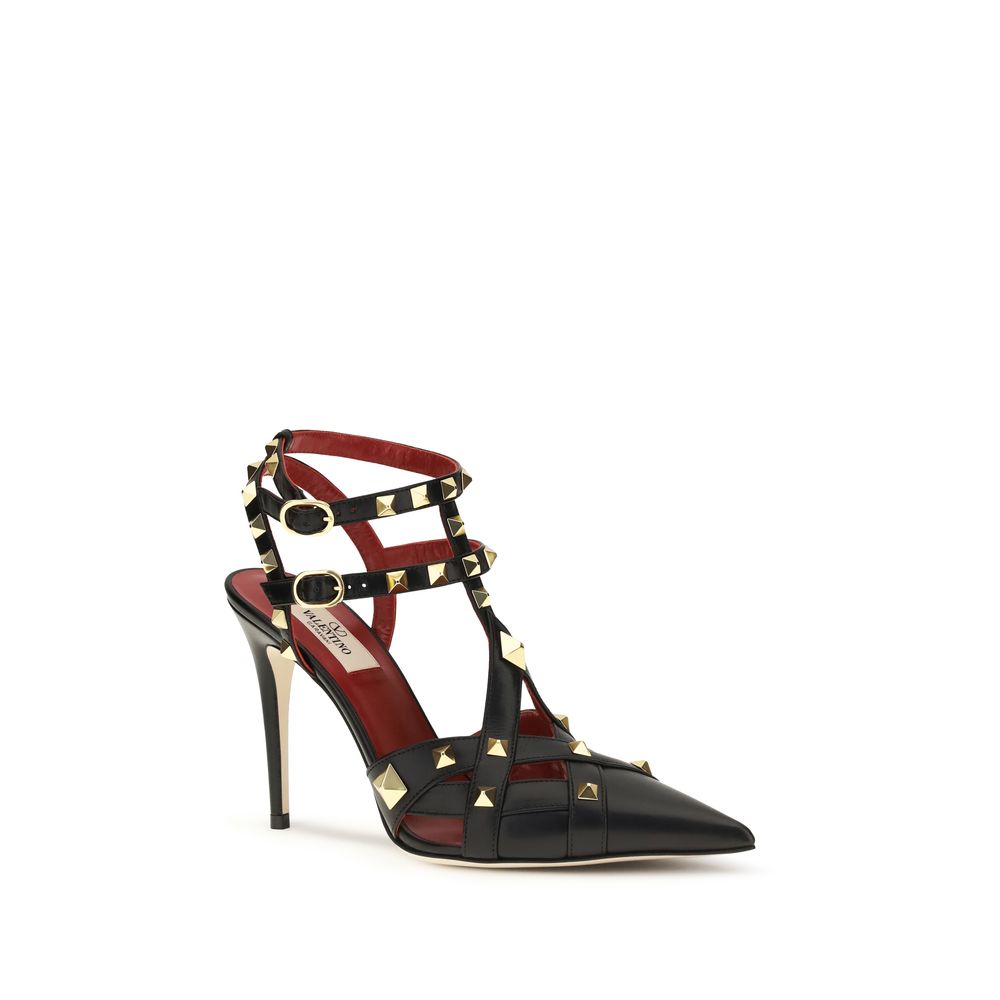 Escarpins Valentino Garavani en Chèvre Noir à Talon Haut