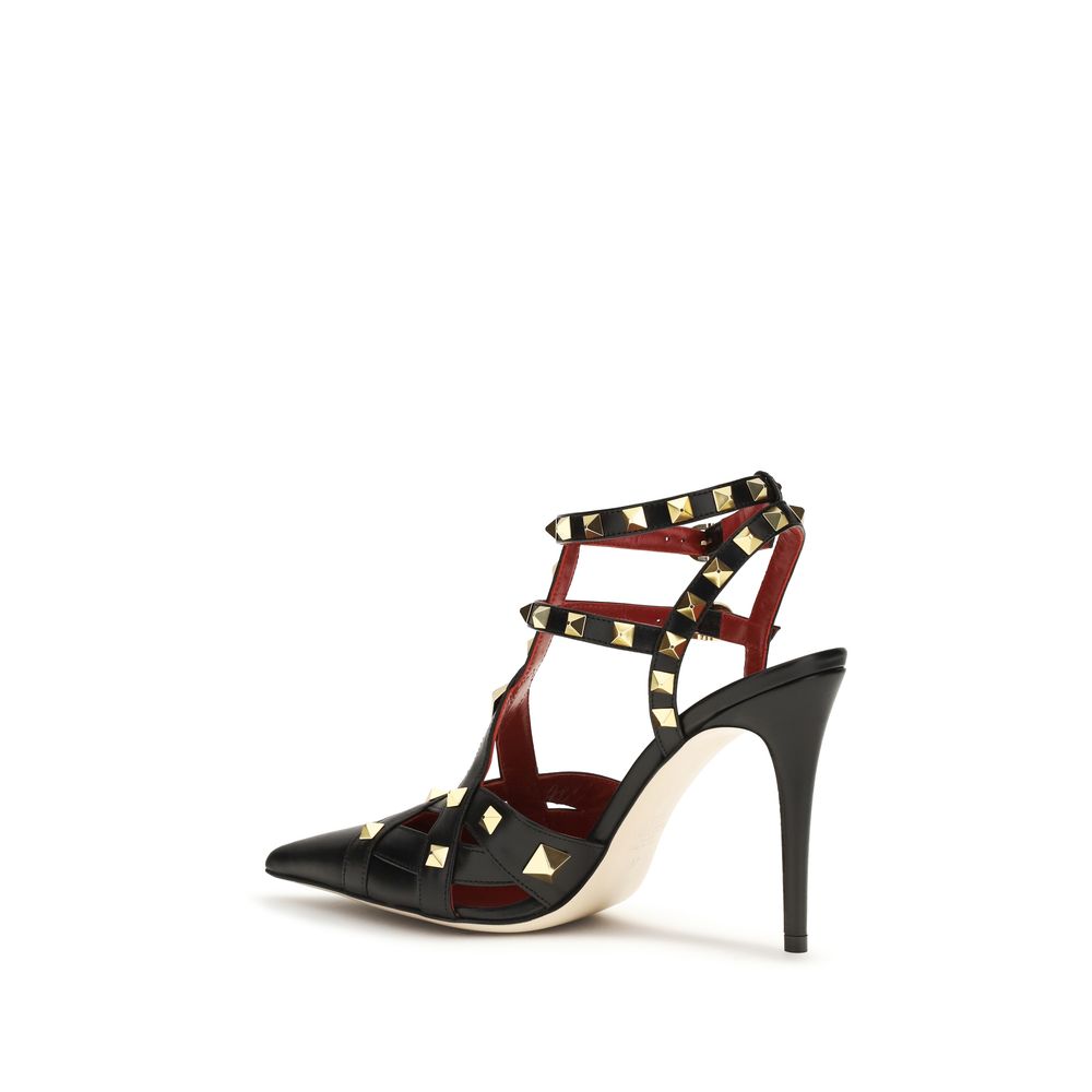 Escarpins Valentino Garavani en Chèvre Noir à Talon Haut