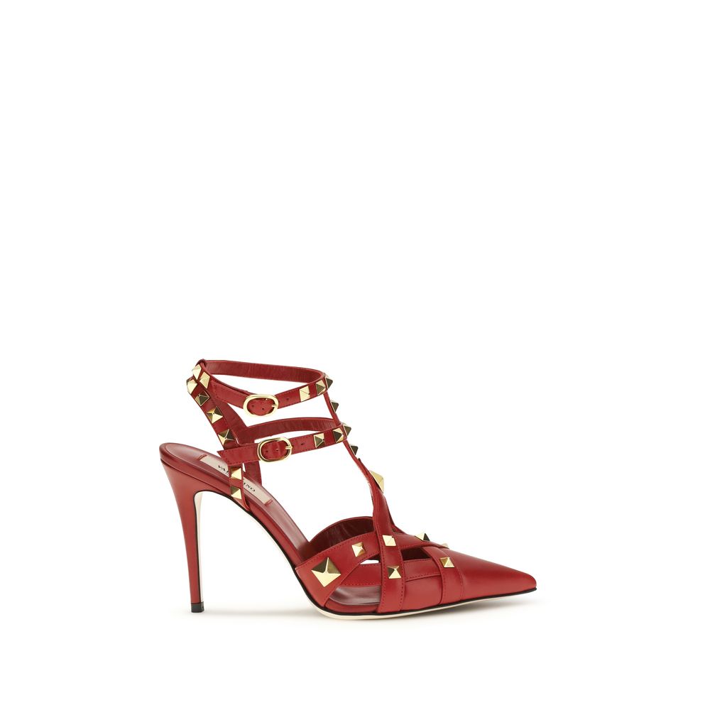 Escarpins à talons hauts en cuir de chèvre multicolore Valentino Garavani