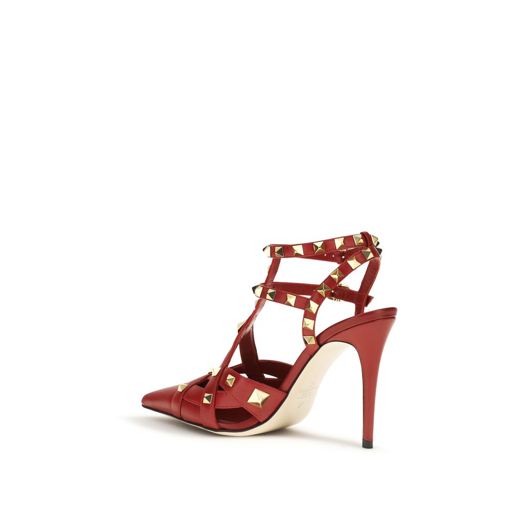 Escarpins à talons hauts en cuir de chèvre multicolore Valentino Garavani