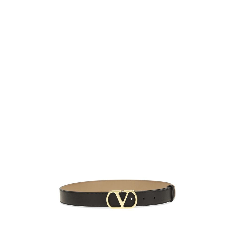 Ceinture Classique Valentino Garavani en Cuir de Veau Noir Bos Taurus
