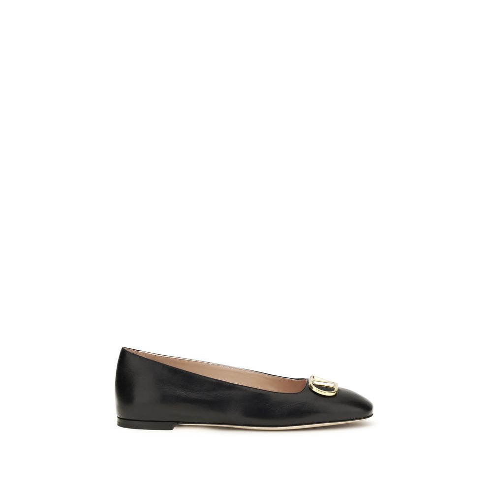 Mocassins ballerines Valentino Garavani en cuir de veau noir Bos Taurus