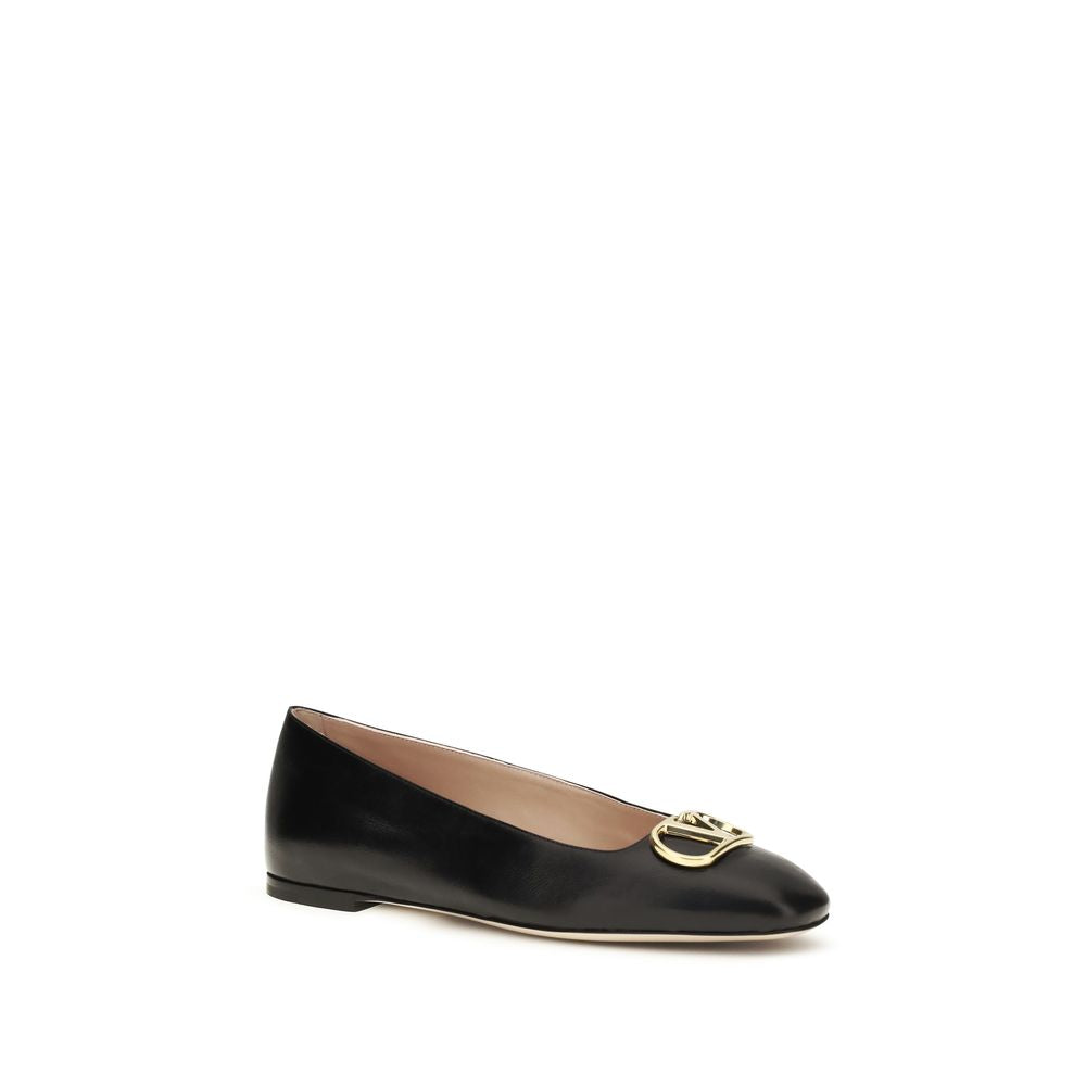 Mocassins ballerines Valentino Garavani en cuir de veau noir Bos Taurus