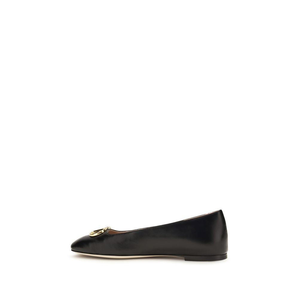 Mocassins ballerines Valentino Garavani en cuir de veau noir Bos Taurus