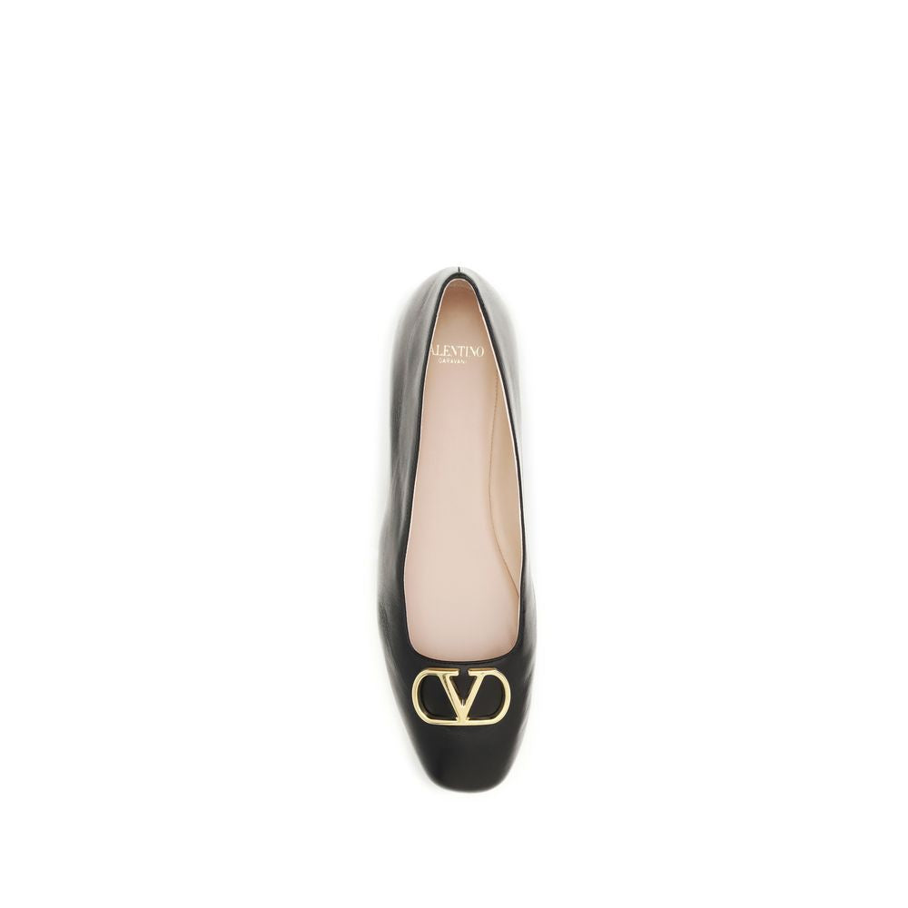 Mocassins ballerines Valentino Garavani en cuir de veau noir Bos Taurus