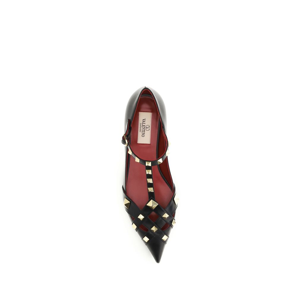 Valentino Garavani Black Ballet Flats for Women side view