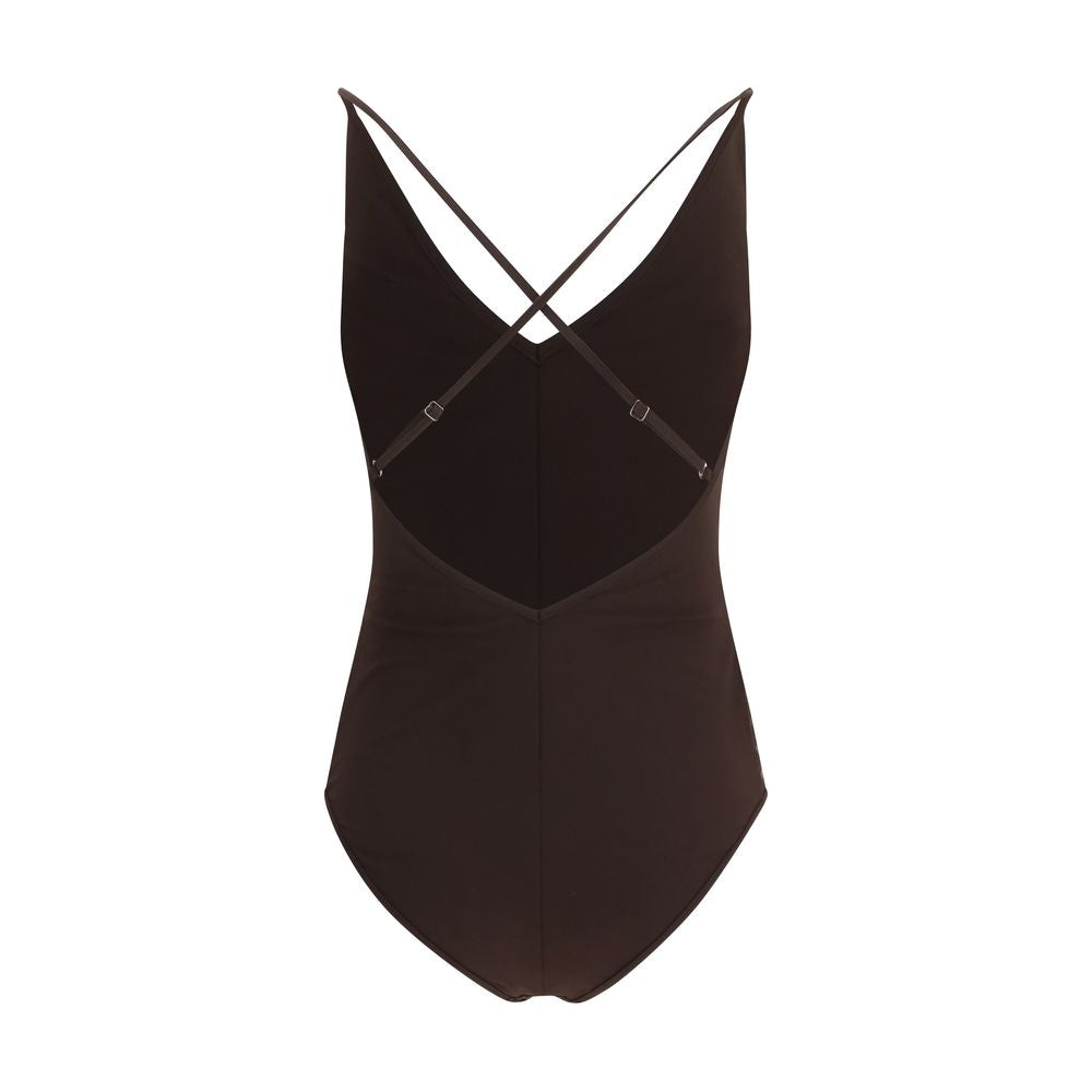 Maillot de bain une pièce en nylon marron Brunello Cucinelli