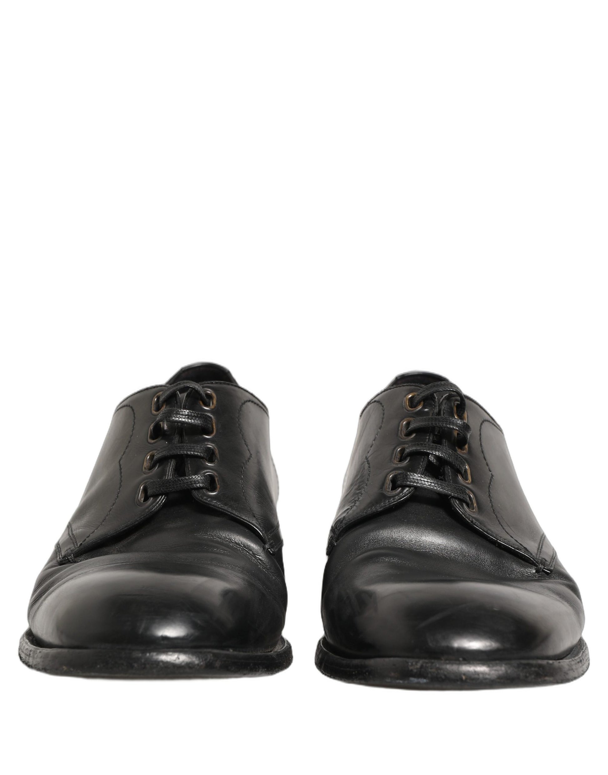 Dolce & Gabbana Black Leather Derby Dress Men Formal Shoes