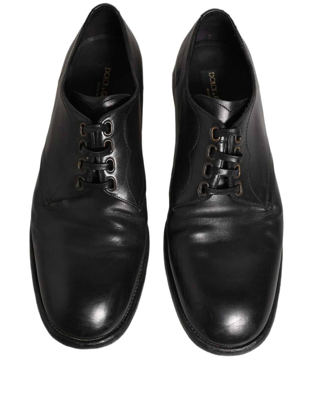 Dolce & Gabbana Black Leather Derby Dress Men Formal Shoes