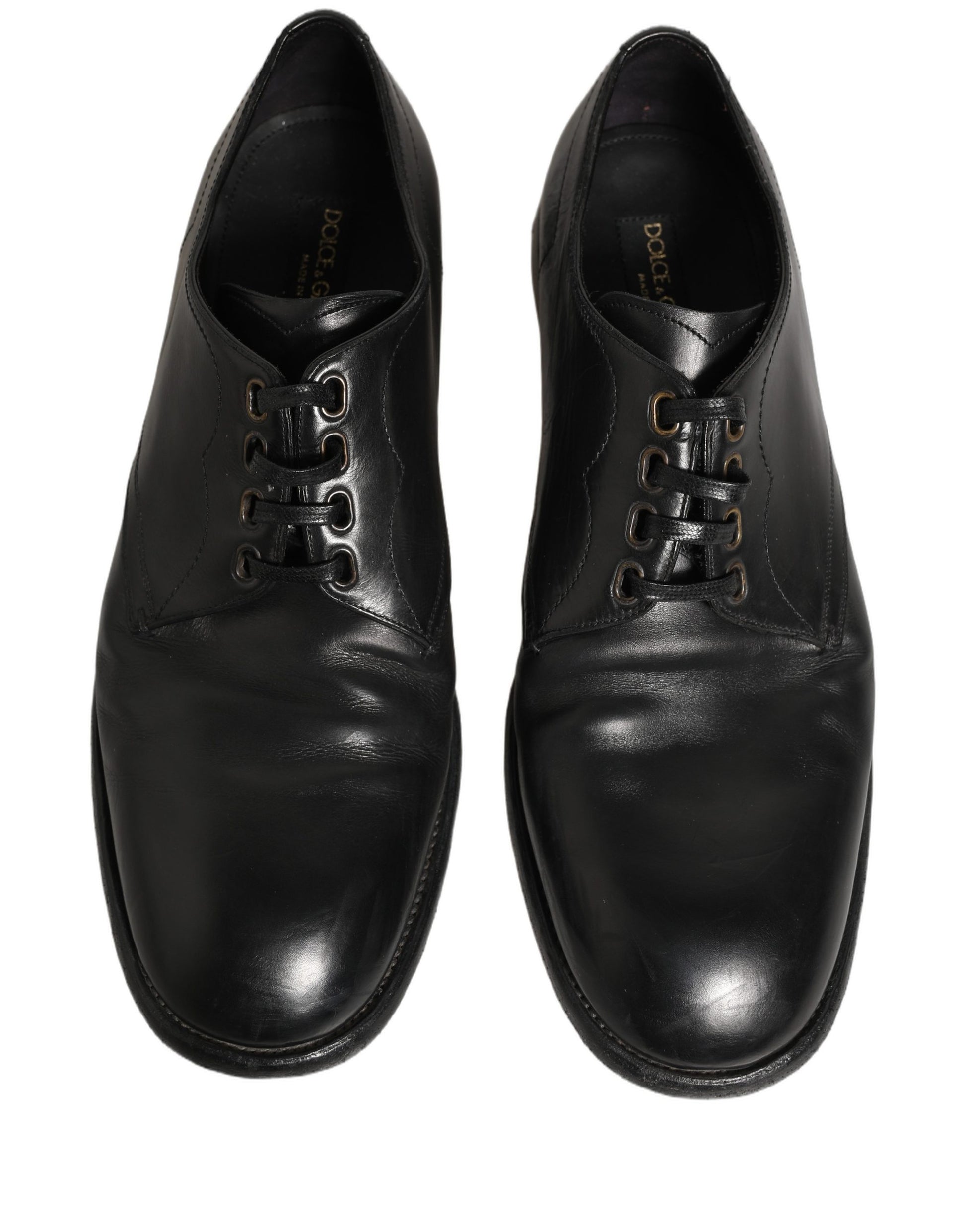 Dolce & Gabbana Black Leather Derby Dress Men Formal Shoes