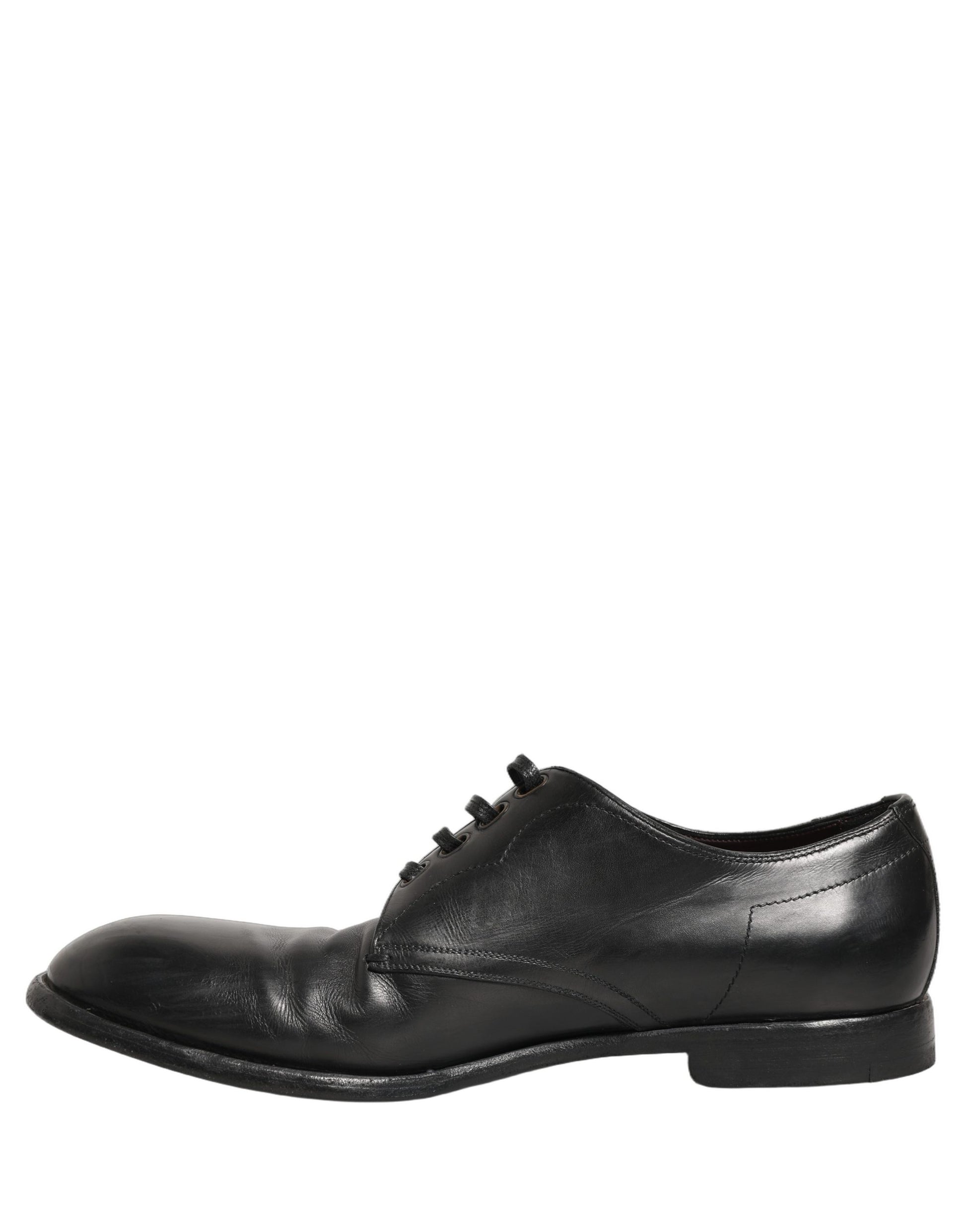 Dolce & Gabbana Black Leather Derby Dress Men Formal Shoes