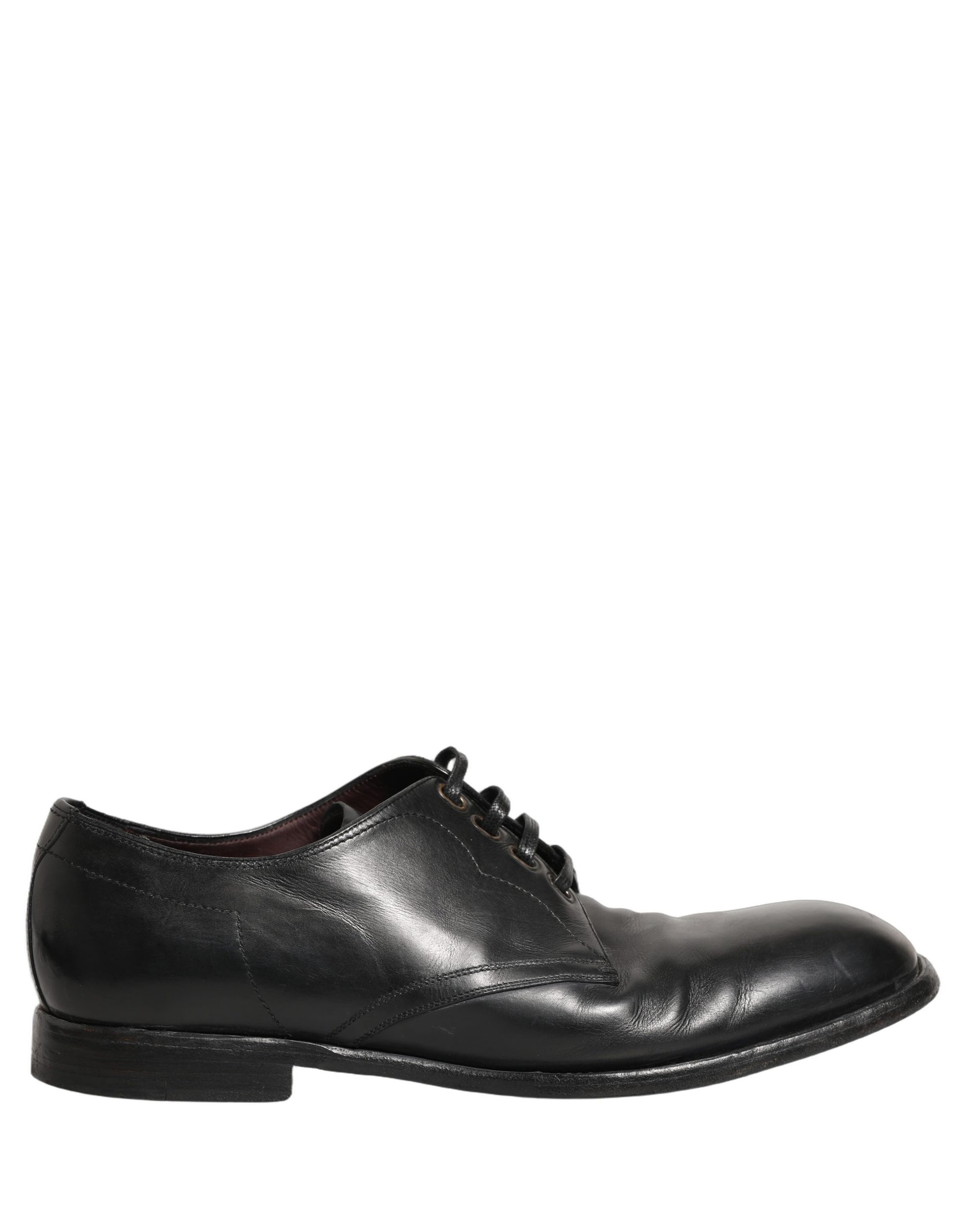 Dolce & Gabbana Black Leather Derby Dress Men Formal Shoes