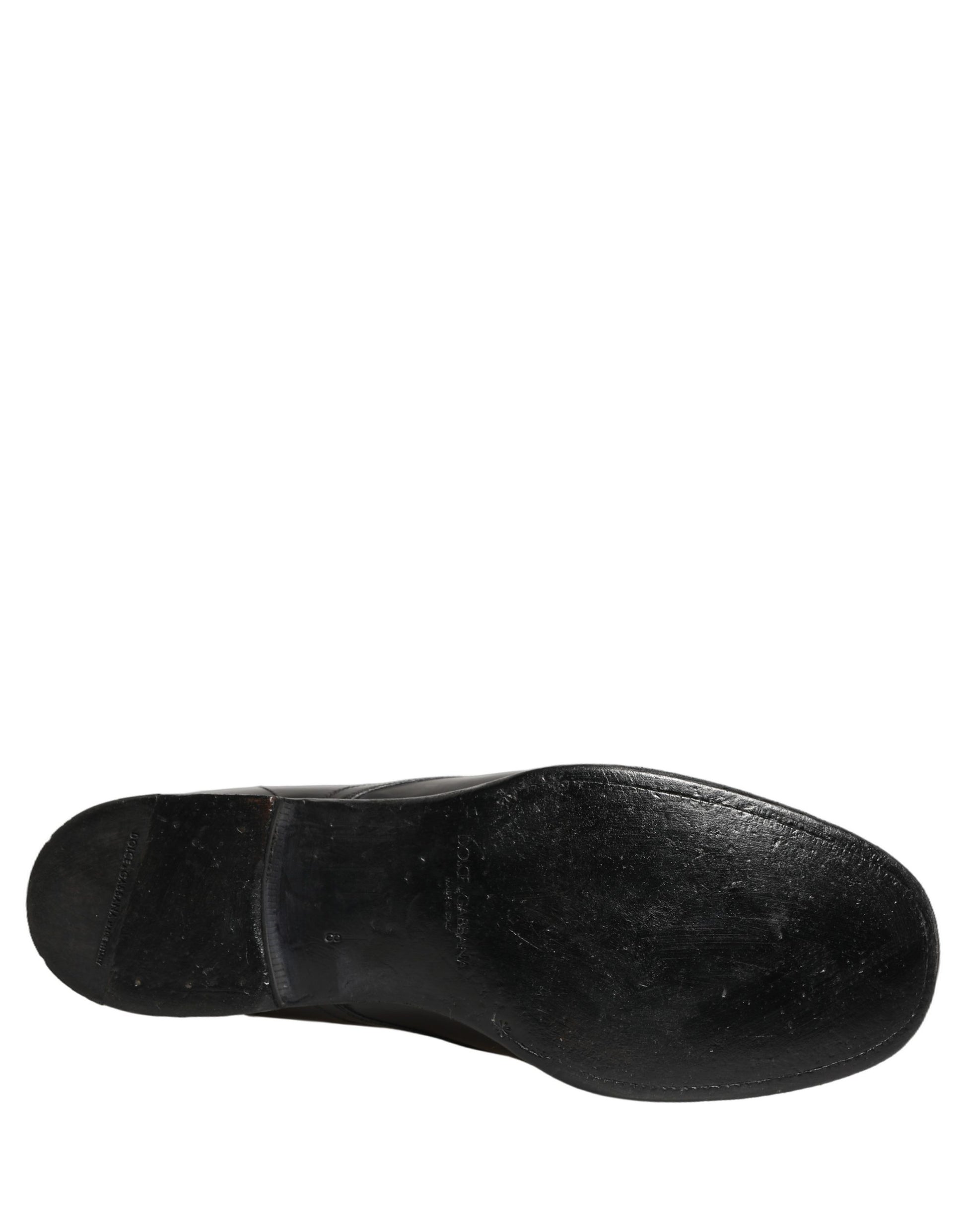 Dolce & Gabbana Black Leather Derby Dress Men Formal Shoes