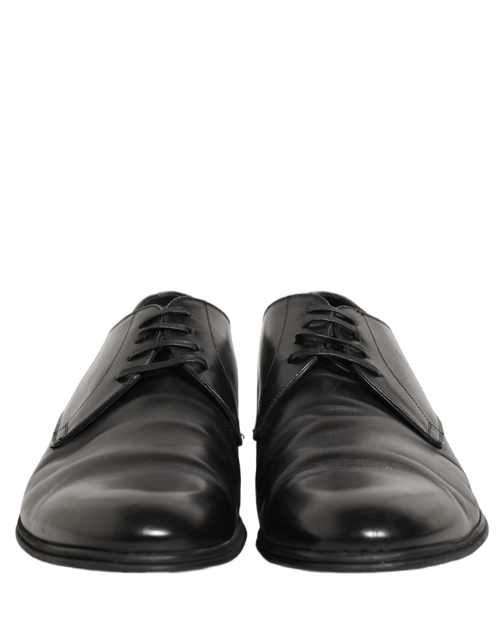 Dolce & Gabbana Black Leather Men Derby Dress Formal Shoes
