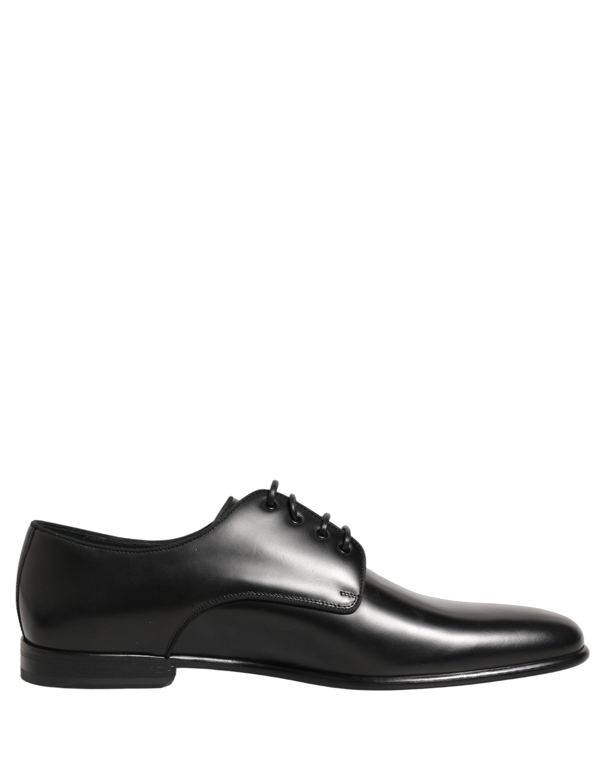Dolce & Gabbana Black Leather Men Derby Dress Formal Shoes