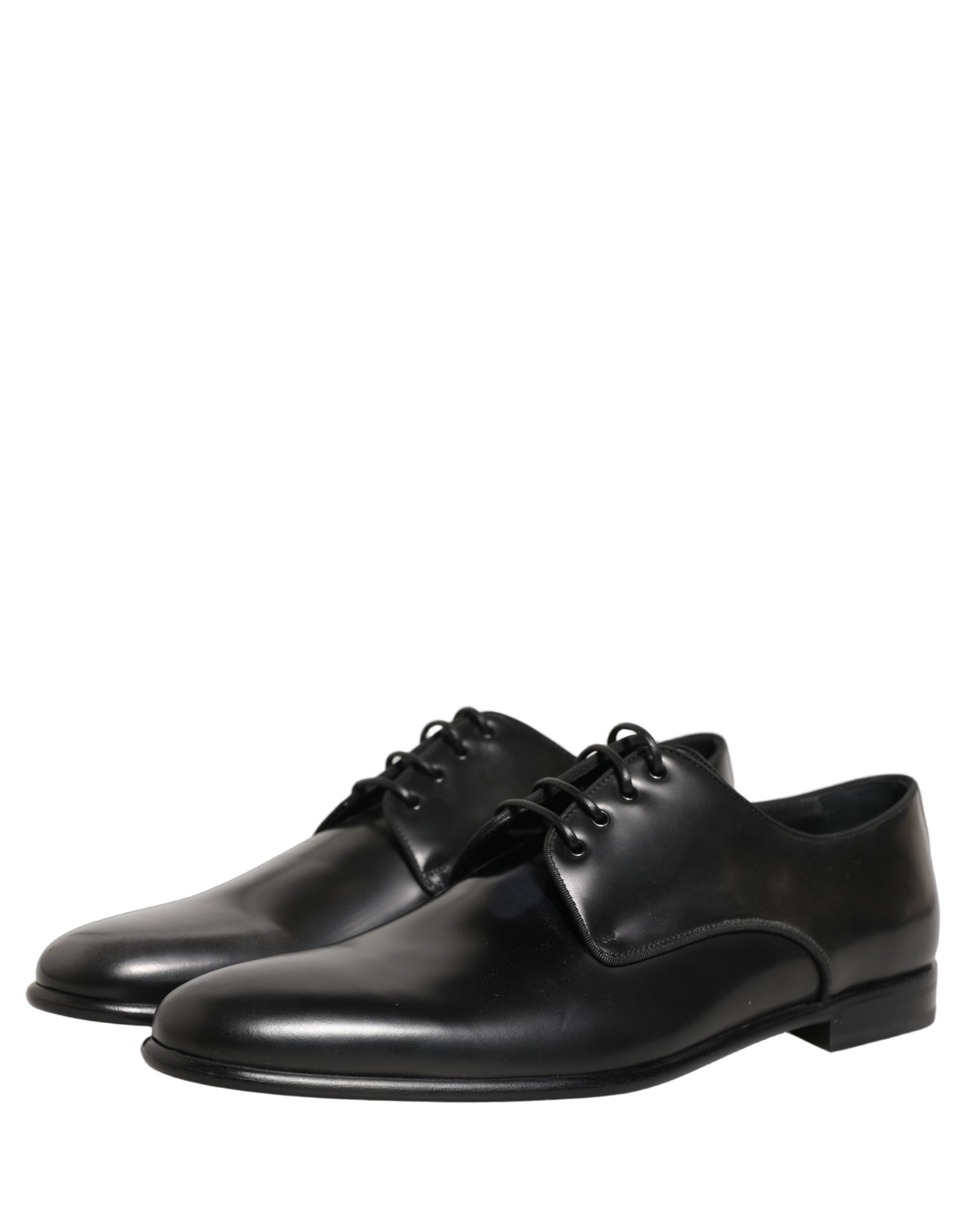 Dolce & Gabbana Black Leather Men Derby Dress Formal Shoes