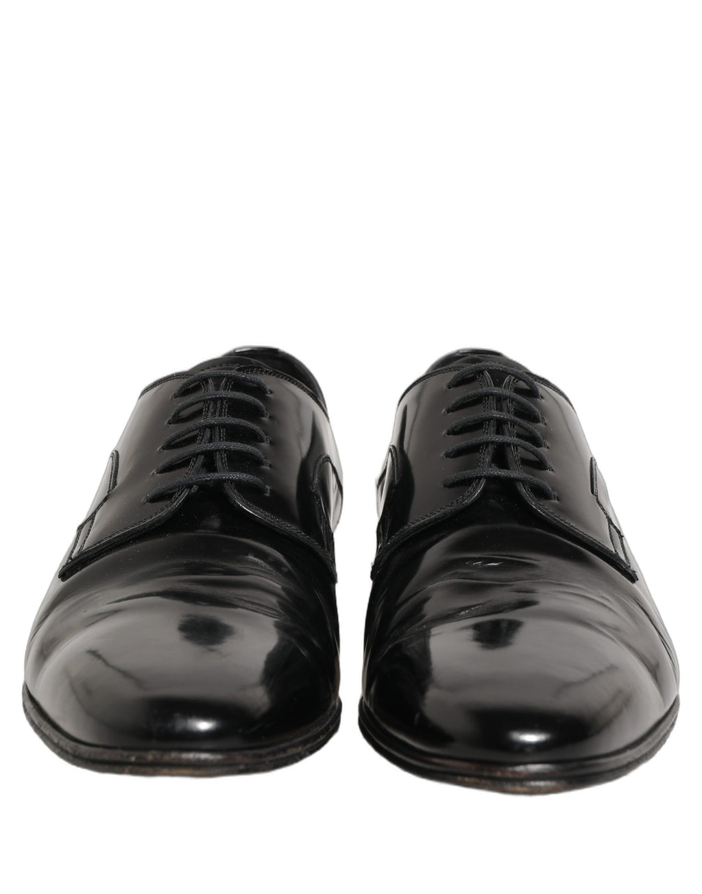 Dolce & Gabbana Black Leather Men Derby Dress Formal Shoes