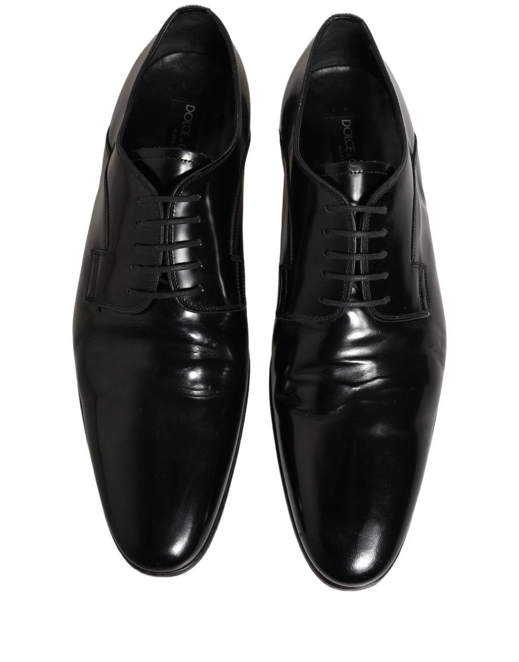 Dolce & Gabbana Black Leather Men Derby Dress Formal Shoes