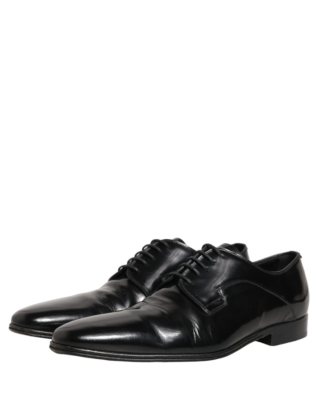 Dolce & Gabbana Black Leather Men Derby Dress Formal Shoes