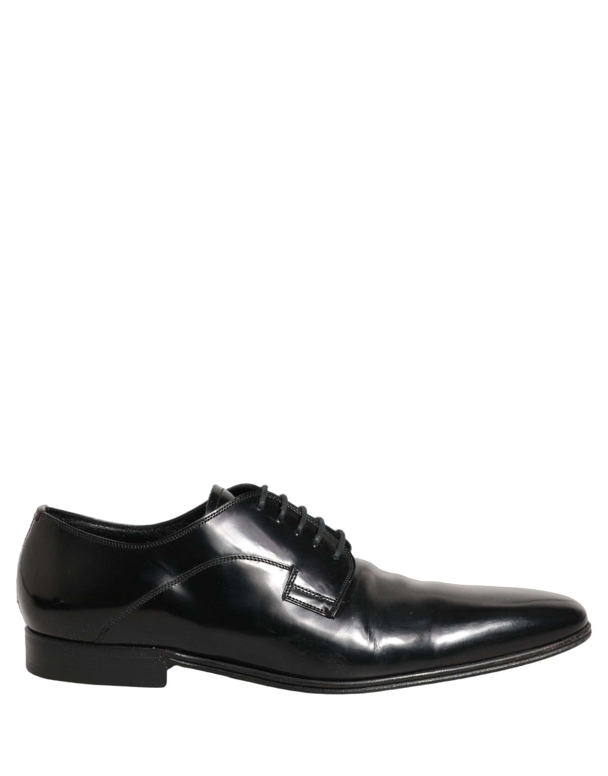 Dolce & Gabbana Black Leather Men Derby Dress Formal Shoes