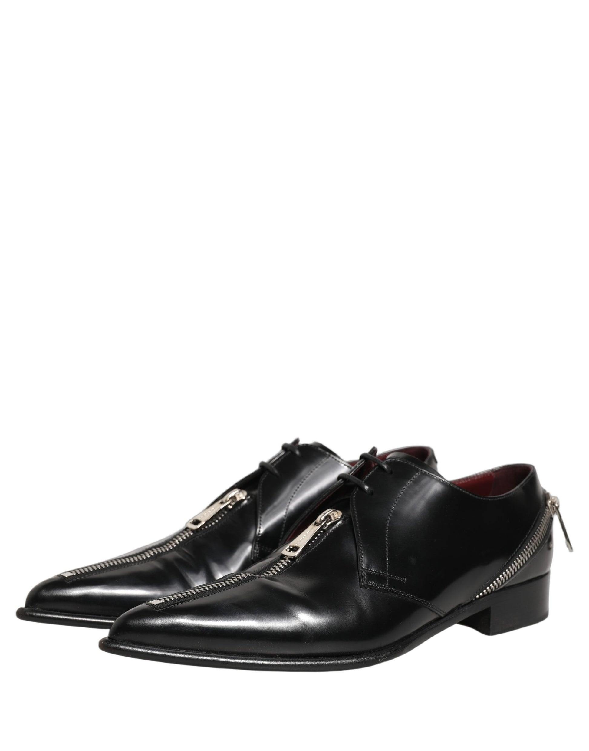 Dolce & Gabbana Black Leather Men Derby Dress Formal Shoes