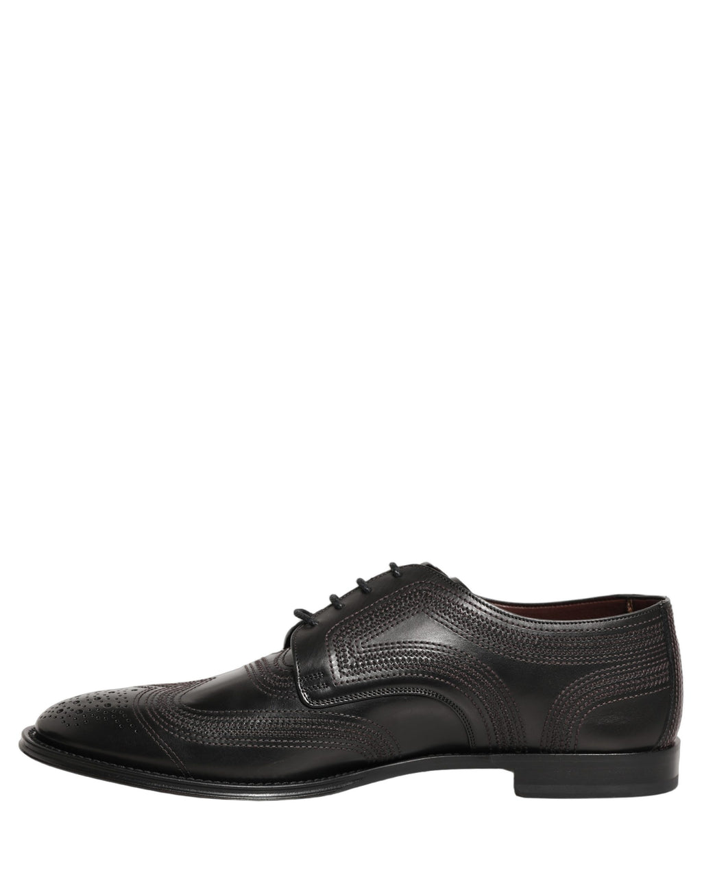 Chaussures de ville Richelieu en cuir brodé noir Dolce & Gabbana