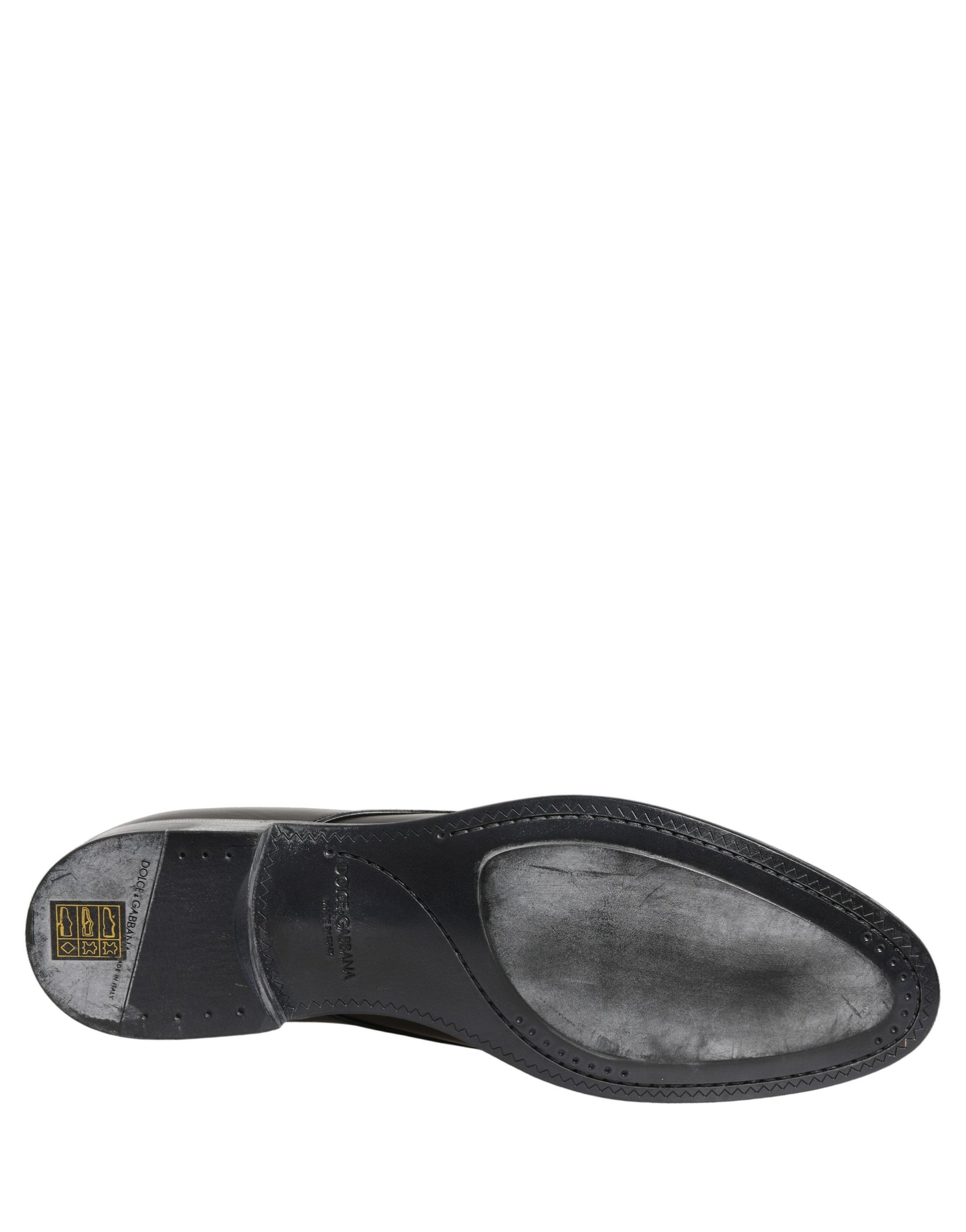 Dolce & Gabbana Chaussures Derby Homme en Cuir Noir à Lacets