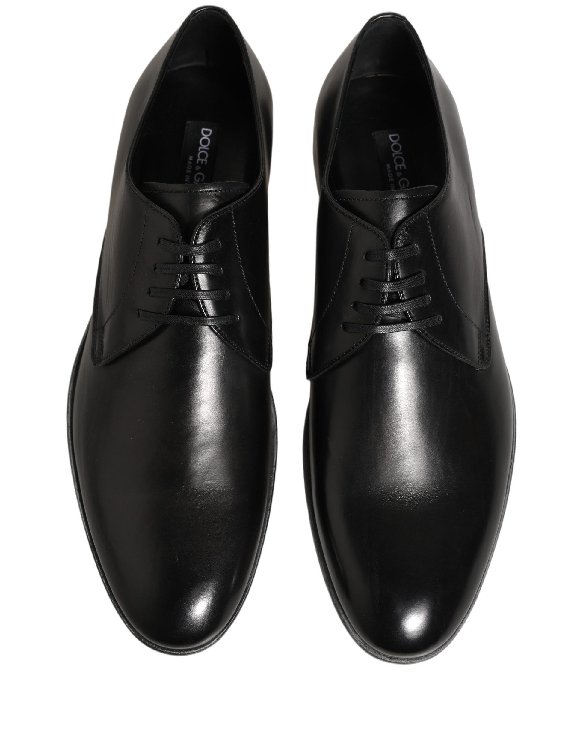 Dolce & Gabbana Chaussures Derby Homme en Cuir Noir à Lacets