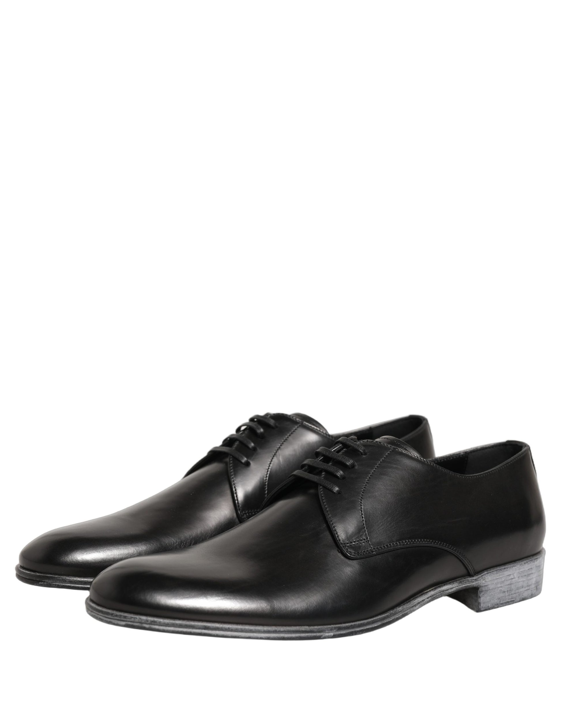 Dolce & Gabbana Chaussures Derby Homme en Cuir Noir à Lacets