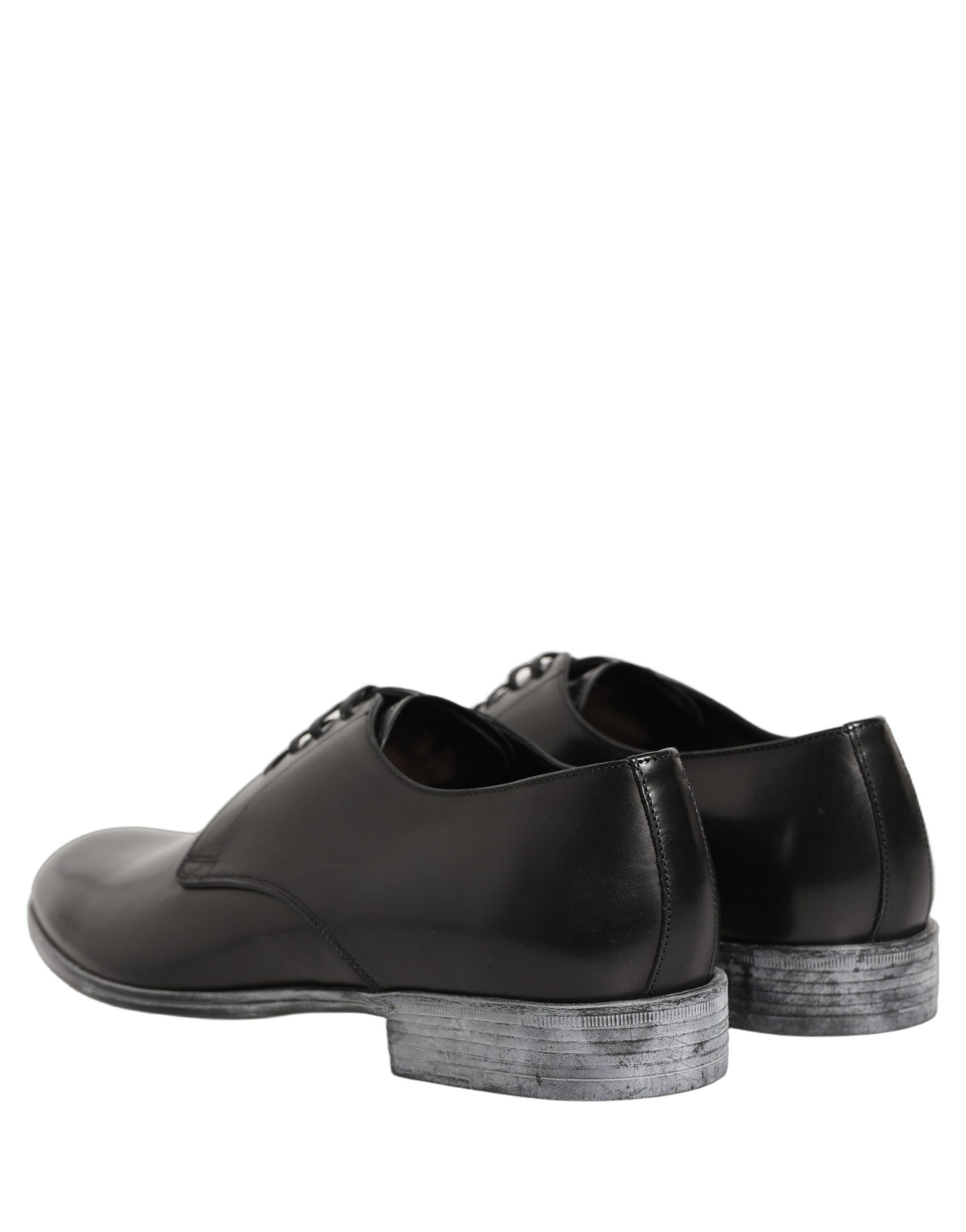 Dolce & Gabbana Chaussures Derby Homme en Cuir Noir à Lacets